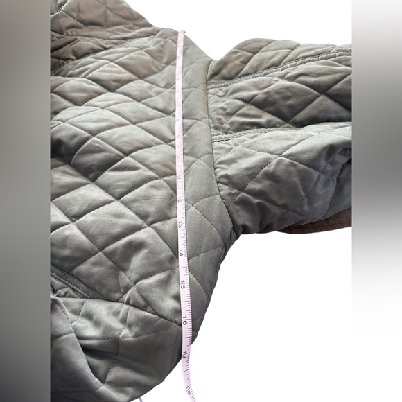 Korean Boutique Quilted Hooded Coat Faux Fur Green M Dongdaemun Adjustable Waist - Picture 6 of 14